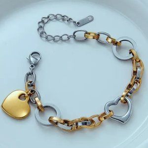 ✅18K Gold Plated Heart Charm Bracelet